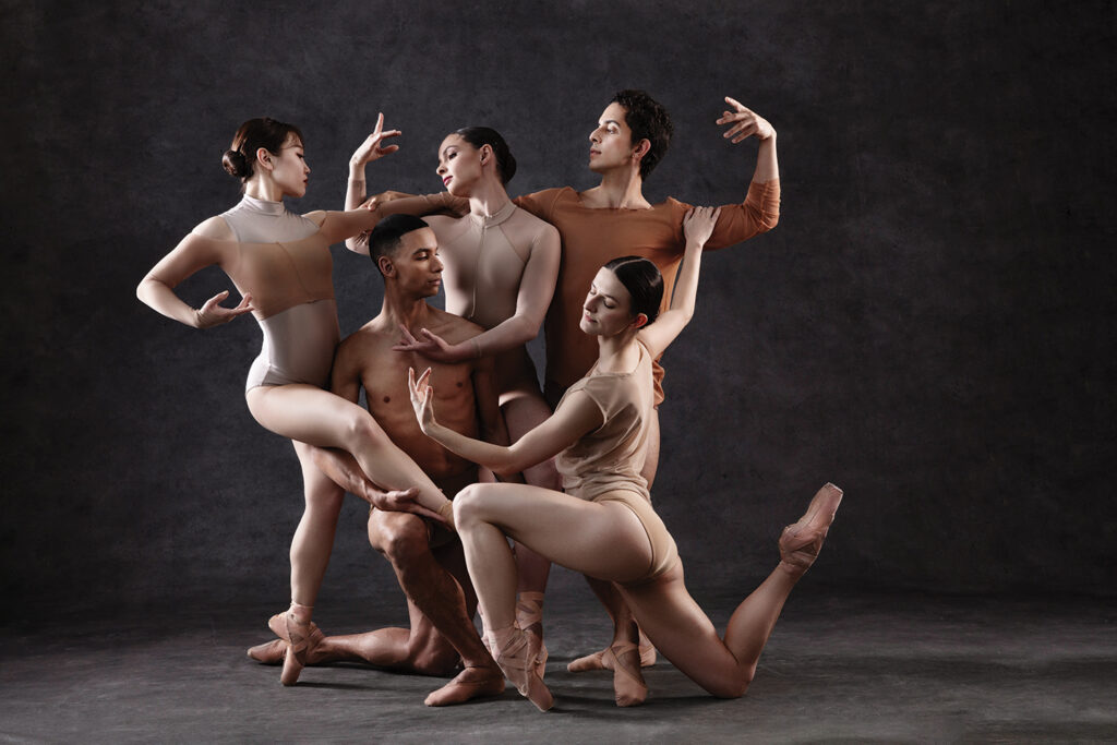 Five Oklahoma City Ballet dancers posed together