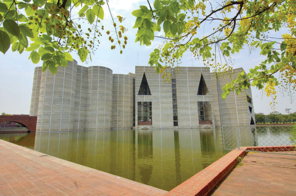 The Sangsad Bhavan or the Parliament House of Bangladesh is loca