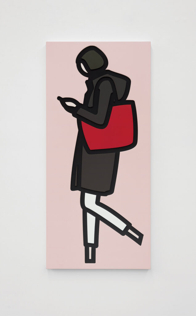 Julian Opie. Red bag. 2018. Acrylic paint on stone. Medium alt copy