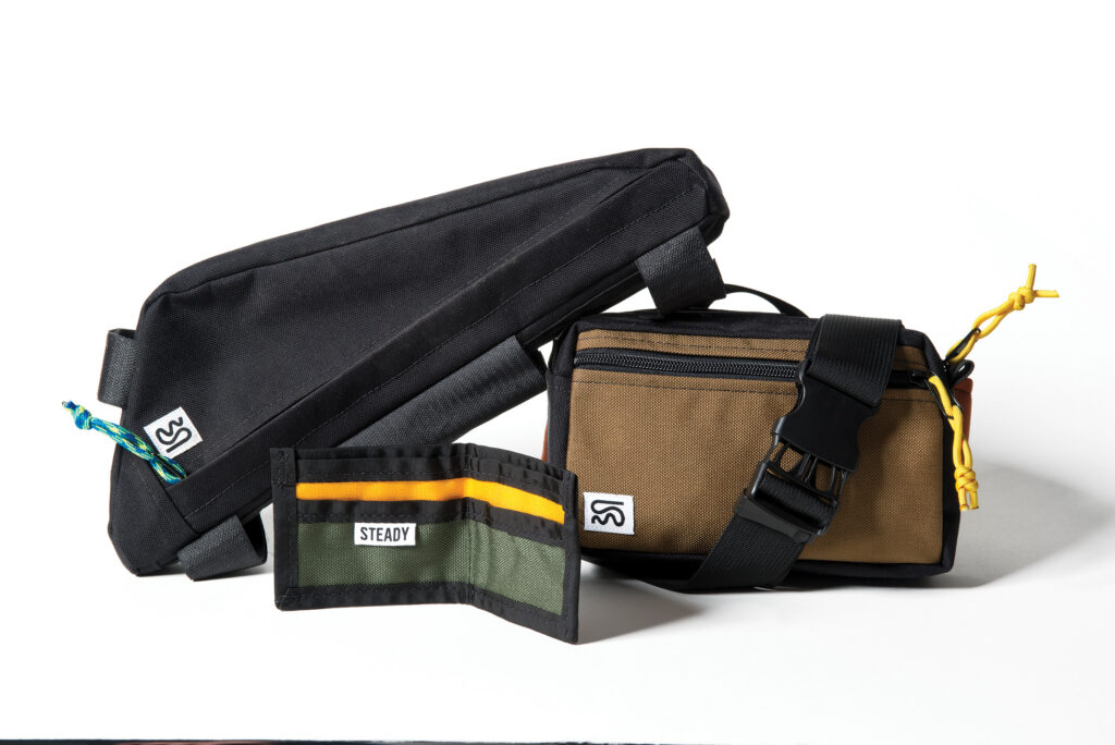 Steady Bags, made by Oklahoma City-based designer Bryan Couchman, are belt bags, bike bags, and wallets for the outdoors and the indoors.