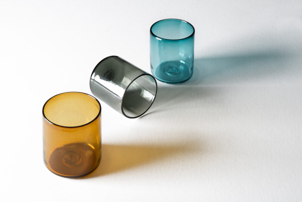 GLASSWARE Tulsa born, Los Angeles based Cedric Mitchell makes glass tumblers with a nice weight and clean lines, a modern way to enjoy an old fashioned.
