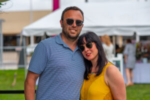 A couple at an outdoor brunch event