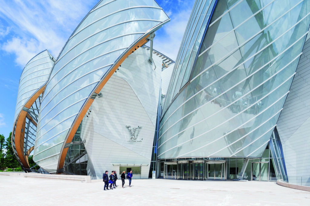 The facade of a modern building