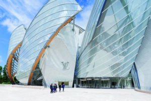 The facade of a modern building