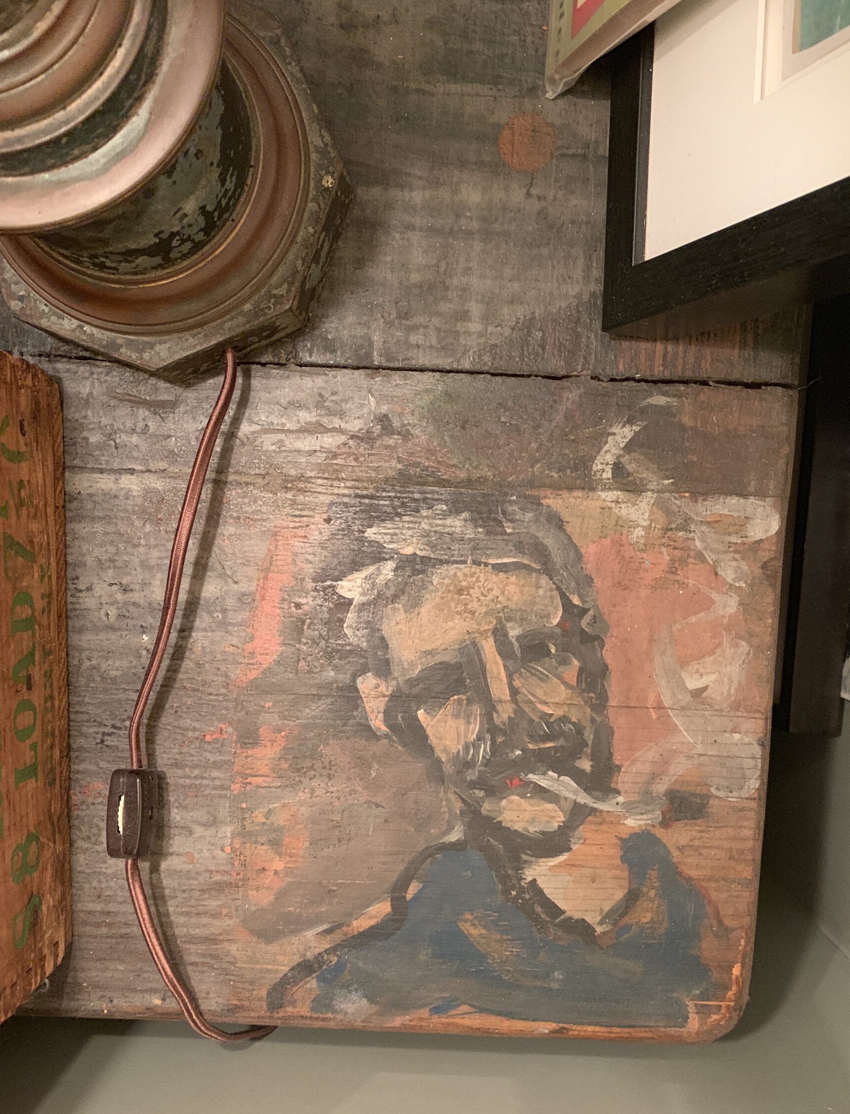 inset portrait on a table