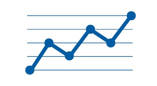 Icon: a line graph going up and down as the line ascends from left to right
