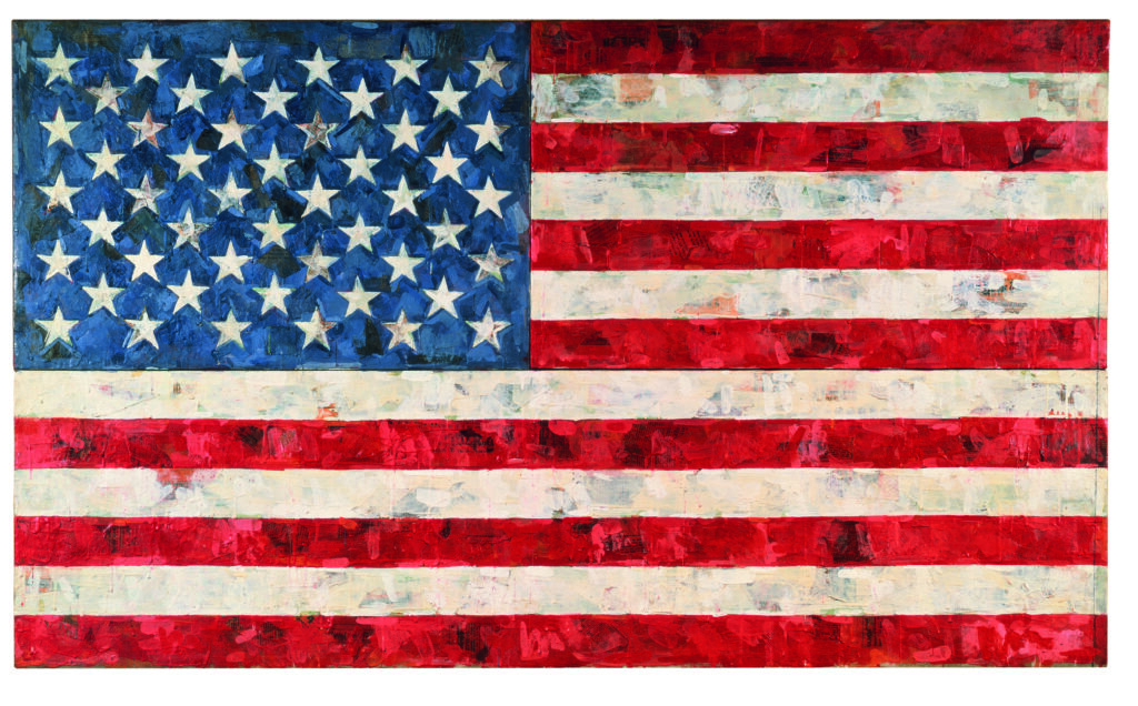 a painted rendition of the American Flag