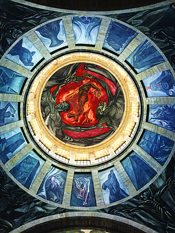 Man of Fire Orozco mural Hospicio Cabanas